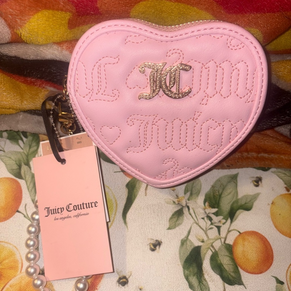 Juicy Couture Pink Mini Heart Bag with Quilted Design